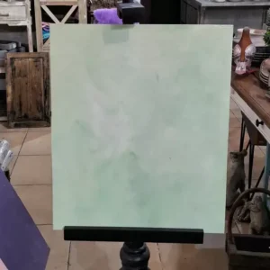 خلفية تصوير كنفاس لون أخضر فاتح مينت رسمة غيوم لمنتجات العناية