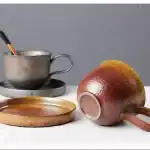 صحن تقديم حجري سيراميك دائري متين للمناسبات