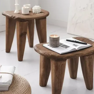 طاولة خدمة مستطيلة مع زوايا شبه دائرية من خشب الصنوبر - مقاسات متعددة