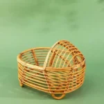 سرير تصوير مواليد خيزران راتان تصميم مهد بيضاوي مع مظلة قبة