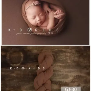 لفة قماش ستريتش ناعمة لتصوير المواليد لون بني شوكولاتة