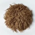 بساط فلوكاتي دائري من صوف الخروف الأسترالي الطبيعي متوفر بتسعة ألوان (أرجواني، أبيض، وردي، سماوي، زيتي) لتصوير المواليد باحترافية