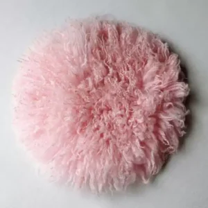 بساط فلوكاتي دائري من صوف الخروف الأسترالي الطبيعي بعدة ألوان (أرجواني، أبيض، وردي، بيج) لتصوير المواليد باحترافية