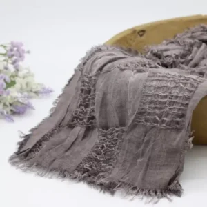 لفة قماش قطن وشيفون لتصوير المواليد لون موف رمادي توبي بنتوءات مربعة