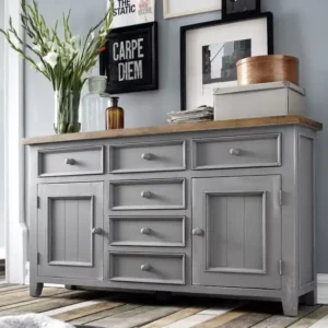 دولاب خشبي بخمسة ادراج و بابان ، بوفيه تحزين ، خزانة بوفيه جانبية، خزانة تخزين مميزة، ركن قهوة