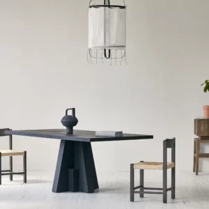 طاولة طعام سوداء مودرن خشب صنوبر مقاس 200 سم