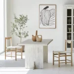 طاولة طعام مودرن بيضاء خشب صنوبر 180 سم