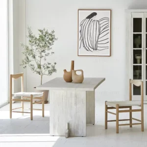 طاولة طعام مودرن بيضاء خشب صنوبر 180 سم