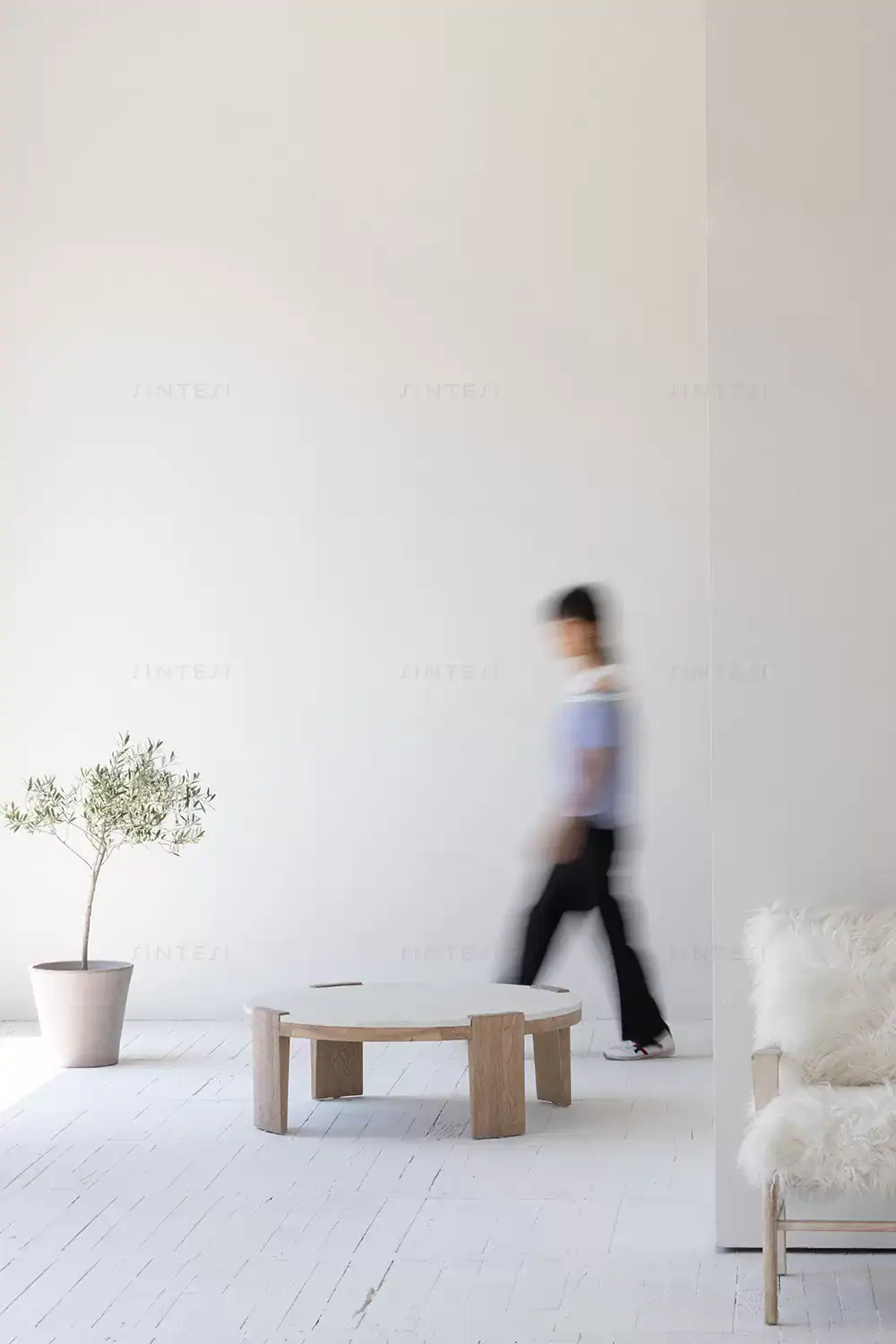 طاولة قهوة دائرية خشب