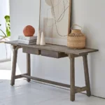 مدخل كونسول خشبي صنوبر بني رمادي معتق