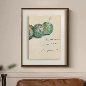 إطار حائط خشب بني بتصميم رسائل أوروبية قديمة ورسومات نباتية كلاسيكية مقاس 43×33 سم ديكور "فنتج"