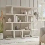 مكتبة خشب صنوبر تصميم أعمدة دائرية 170 سم