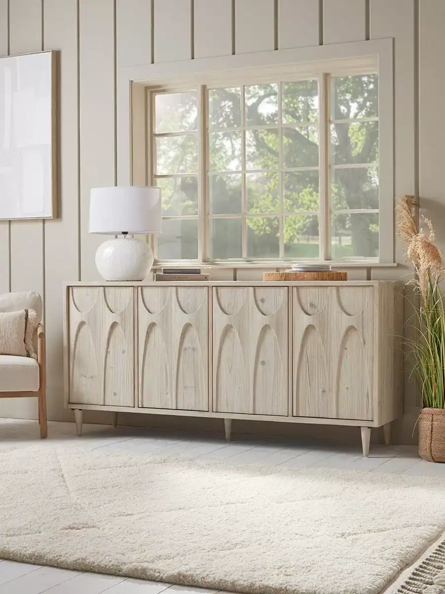 دولاب مدخل ريفي خشب صنوبر محفور 200 سم