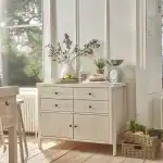 جزيرة مطبخ خشب طبيعي شابي شيك مع أدراج وتخزين