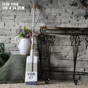 مجداف خشبي ديكوري طويل جداً 110 سم تصميم VBR 07 بألوان أبيض ورمادي وكحلي لتزيين الجدران الفاخرة