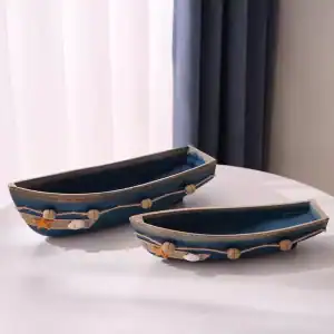 طقم أحواض خشبية على شكل قوارب