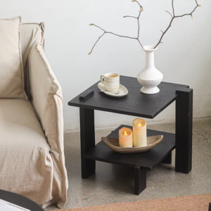 طاولة خدمة جانبية من الخشب الطبيعي