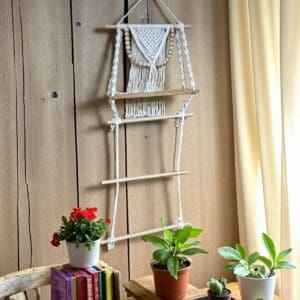 حامل مناشف خشبي أبيض 3 أعمدة للحمام والمطبخ