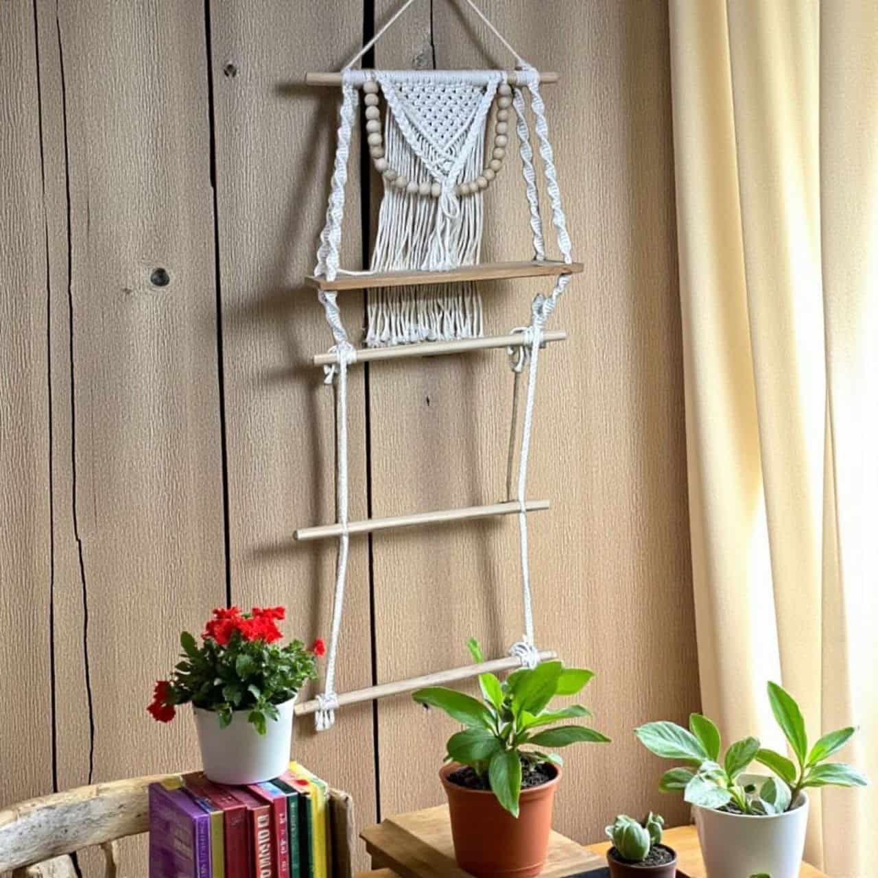 حامل مناشف خشبي أبيض 3 أعمدة للحمام والمطبخ