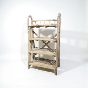 ستاند خشبي لحمل الأصايص أو الأحذية بأربعة أرفف من الخشب الطبيعي