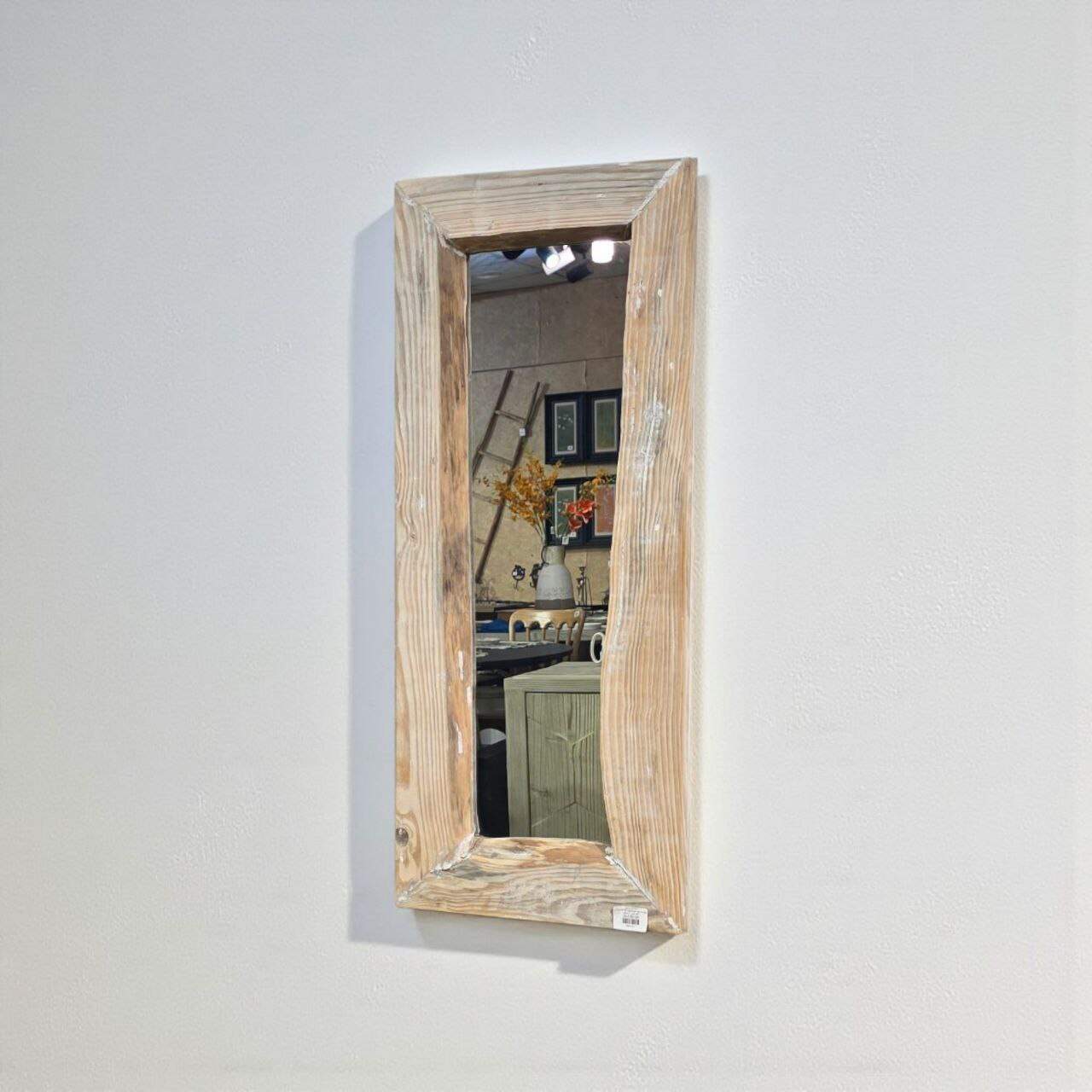 مرايا جدارية خشب طبيعي مستطيلة نحيفة للممرات