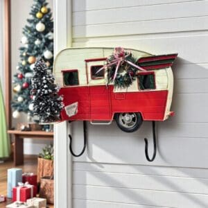 تعليقة مفاتيح جدارية تصميم كرفان رحلات فنتج خشب ومعدن