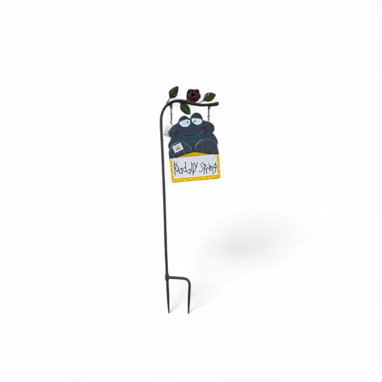 لوحة ترحيب للحديقة حديد مشغول تصميم ضفدع ضاحك وعبارة Ready for Spring