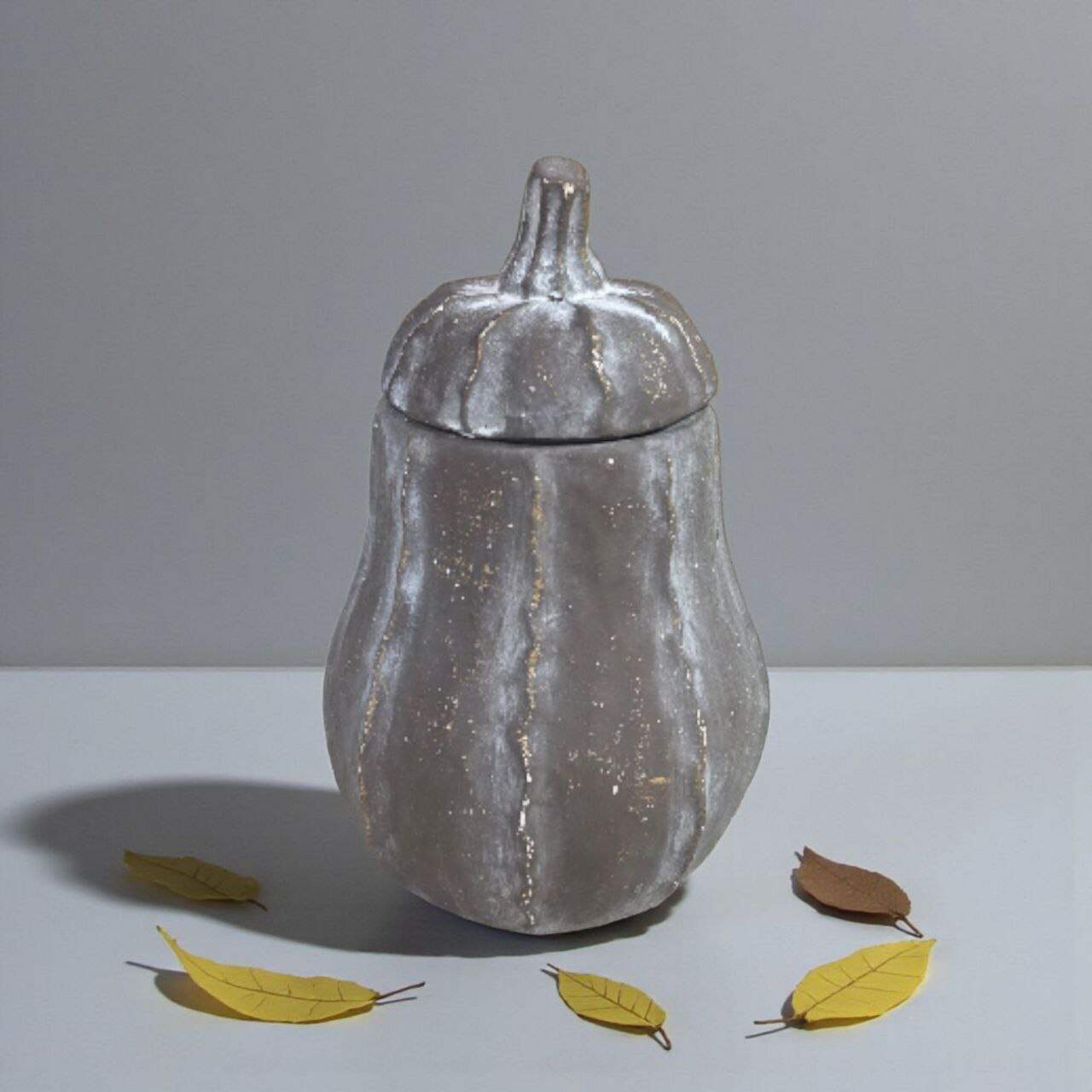 جرة سيراميك ديكور ريفي شكل يقطين لون بيج معتق للتخزين والضيافة