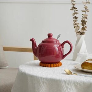 ابريق شاي London Pottery لون احمر عنابي داكن مع فلتر ستانلس ستيل