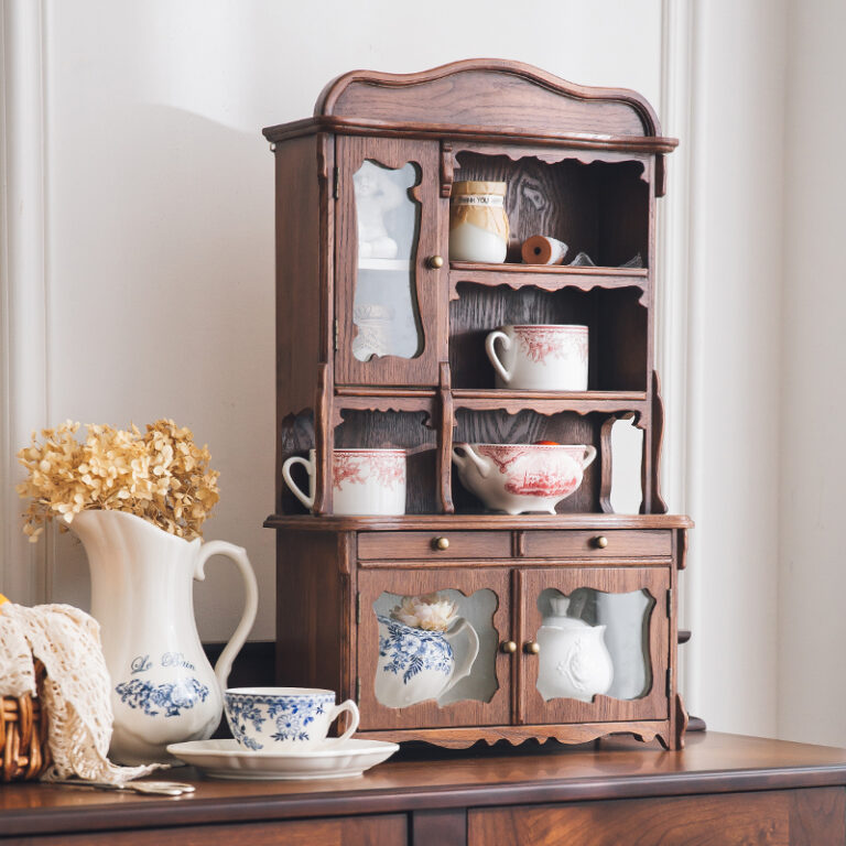 دولاب صيدلية خشب طبيعي طراز فينتاج للتعليق أو فوق الطاولة