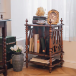 طاولة جانبية ومكتبة مجلات خشبية طراز فرنسي فنتج لجوار الكنب