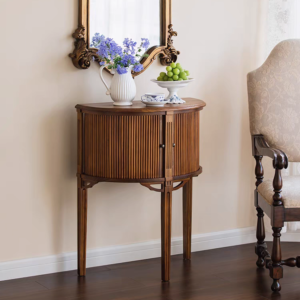 كونسول مدخل خشب نصف دائري ابواب سحاب اكورديون تصميم فرنسي كلاسيك