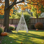 خيمة مكرمية كبيرة للحدائق والديكور الداخلي بوهو ستايل مع اضاءة