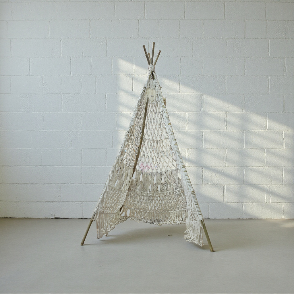 خيمة اطفال مكرمية بوهيمي لتصوير المواليد والديكور الداخلي